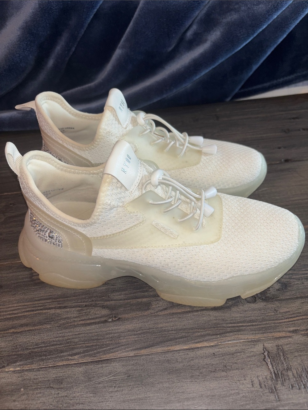 Steve Madden Ivory White Knit Platform Sneakers